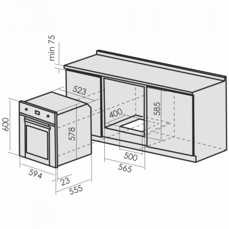 Газовый духовой шкаф MBS DG-602BL в магазине «На диване» в Якутске  — Выгодная цена
